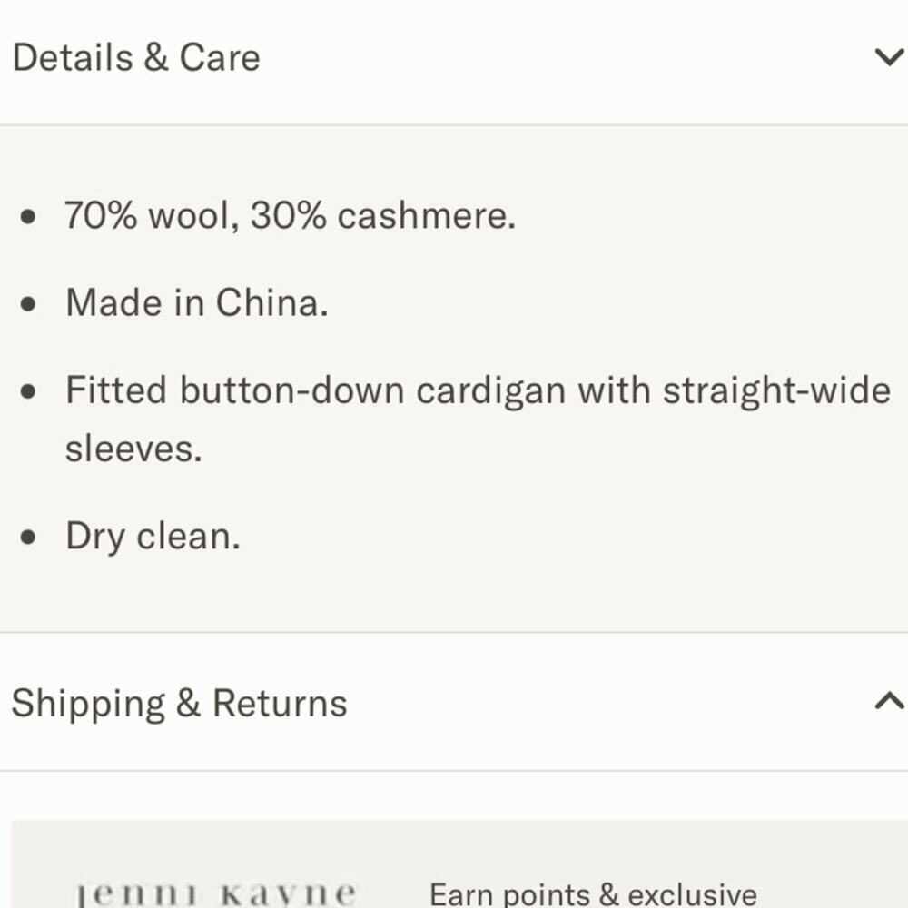 Jenni Kayne Cooper Button Wool Cashmere Knit Cardigan Sweater Taupe Navy Stripe - Picture 11 of 11